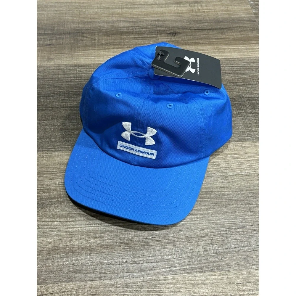 Under Armour Hat Mens UA Strapback Cap Cotton Blend Blue One‎ Size NWT